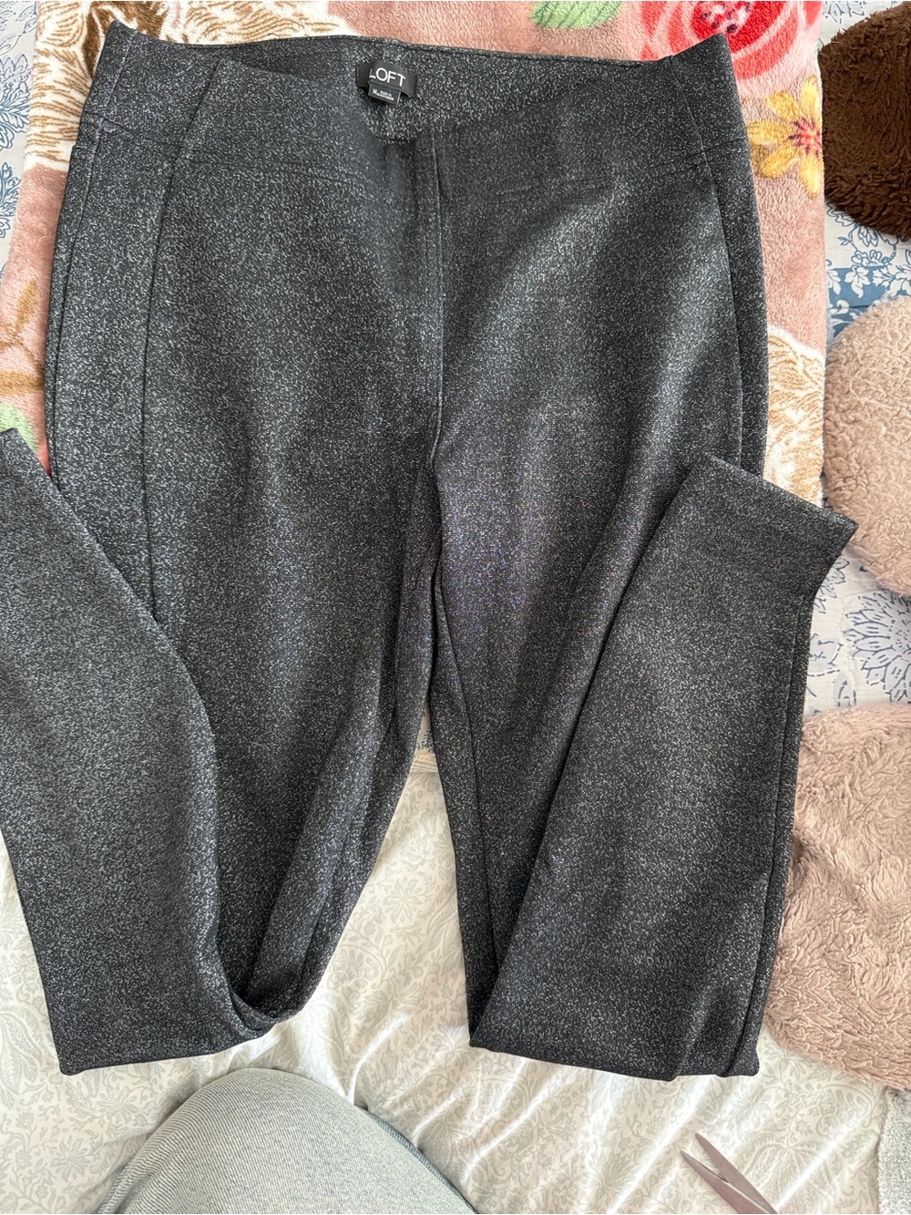 LOFT Sparkle Ponte Leggings - Charcoal Metallic